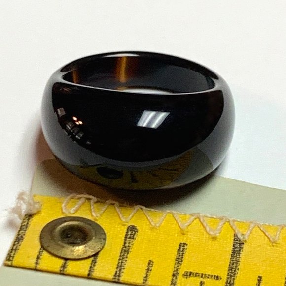 Brown Agate with Light Brown Strikes Polished Ring - Picture 7 of 8